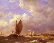 Dommelshuizen Cornelis Christiaan A Sunlit Dock - 约翰内斯·赫曼努斯·库库克